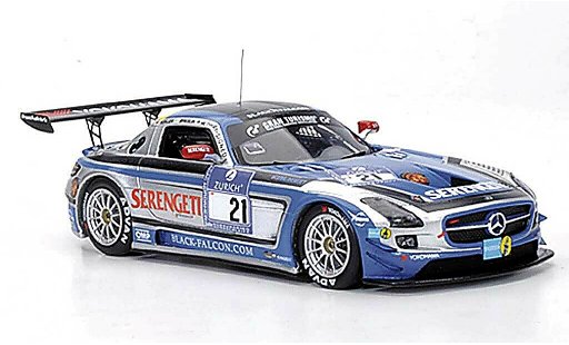 Mercedes SLS GT3 1/43 Minichamps AMG No.21 Team Black Falcon Metha / Breslin / Breslin / Rosler 24h Nurburgring 2011 modellautos