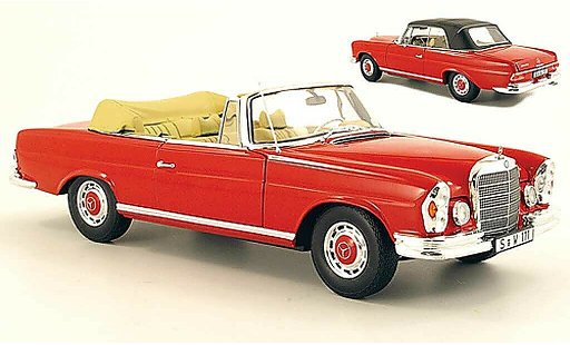 Mercedes 280 1969 1/18 Norev SE Cabrio (W111) rot modellautos