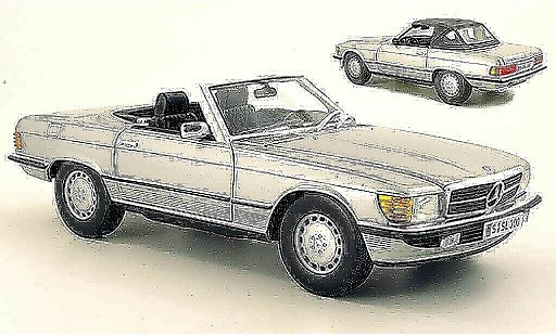 Mercedes 300 Base 1/18 Norev (R107) grau metallisee modellautos