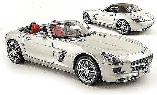 Mercedes SLS Roadster 1/18 Minichamps roadster AMG (R197) grau metallisee 2011 modellautos