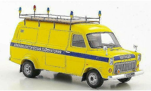 Ford Transit Kastenwagen 1/43 Adler MkI Kriminalistisches Laboratorium - Polizei Moskau 1974 modellautos