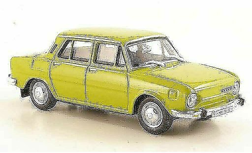 Skoda 110 Base 1/43 Abrex gelbgr&Atilde;&frac14;n 1969 modellautos