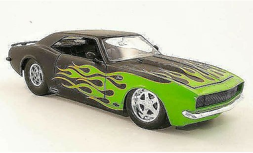 Chevrolet Camaro Z28 1/18 Jada Toys schwarz mit verde flammes 1968 modellautos