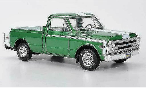 Chevrolet C-10 Pickup 1/18 Highway 61 Fleetside Pick Up gr&Atilde;&frac14;n/weiss 1969 modellautos