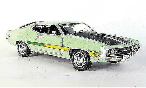 Ford Gran Torino Cobra 1/18 Ertl gr&Atilde;&frac14;n/mattschwarz 1971 modellautos