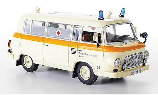 Barkas B1000 secours 1/43 IST Models Krankentransport Deutsches rotes Kreuz der DDR 1963 modellautos