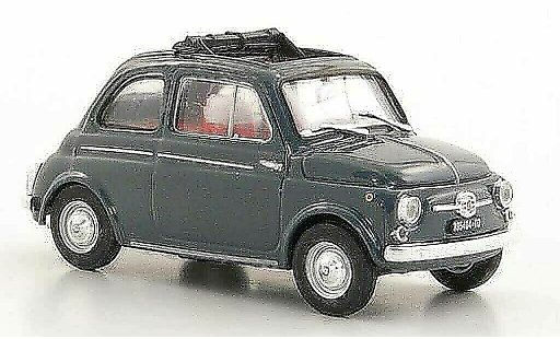 Fiat 500 D 1/43 Brumm grau geoffnetes Faltdach 1960 modellautos