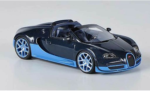 Bugatti Veyron Vitesse 1/43 Look Smart Grand Sport 16.4 Carbonoptik/blau/blau 2012 modellautos