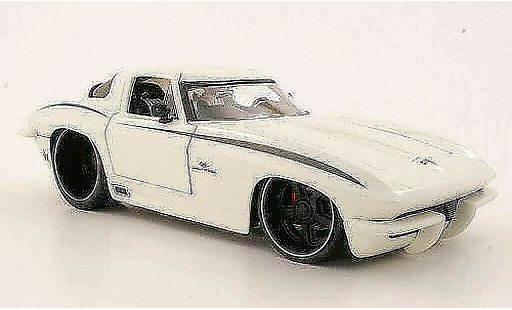 Chevrolet Corvette Stingray 1/18 Jada Toys C2 Stingrau weiss 1963 modellautos
