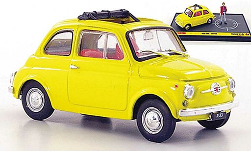 Fiat 500 Classique 1/43 Brumm gelb Lupin ''Wante- Lupin the 3rd'' modellautos