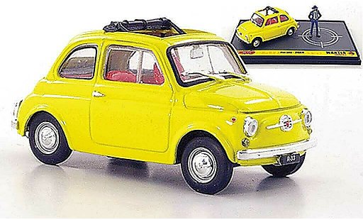 Fiat 500 Classique 1/43 Brumm gelb Jigen ''Wante- Lupin the 3rd'' modellautos