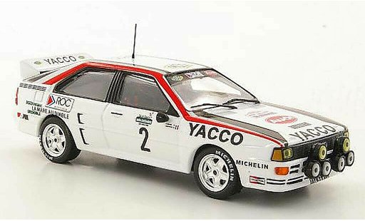 Audi Quattro rallye 1/43 Hachette No.2 Yacco B.Darniche / A.Mahe Rally Lyon-Charbonnieres 1984 modellautos