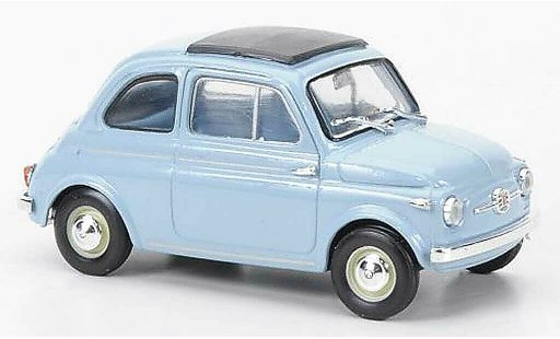 Fiat 500 Nuova 1/43 Brumm blau geschl. Faltdach un2 Figuren 1959 modellautos