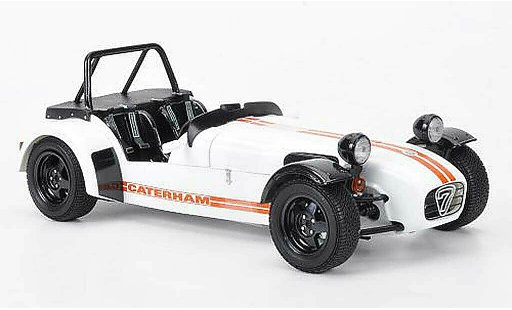 Caterham Super Seven JPE 1/18 Kyosho weiss avec orangenem Streifen modellautos