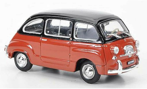 Fiat 600 Multipla 1/43 Brumm D orange/schwarz 1960 modellautos