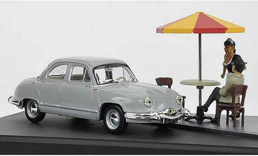 Panhard Dyna Z 1954 1/43 Hachette grau Mini Diorama avec Figuren modellautos