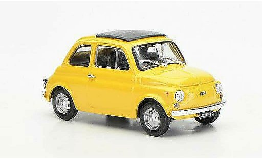 Fiat 500 R 1/43 Brumm gelbbeige geschlossenes Faltdach 1972 modellautos