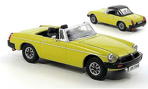 MG B Base 1/43 Vanguards gelb-gr&Atilde;&frac14;n RHD modellautos