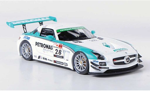Mercedes SLS GT3 1/43 Ebbro AMG No.28 Petronas Syntium M.Moh / T.Kataoka / J.Lester / R.Ritchie 12h Merdeka 2011 modellautos
