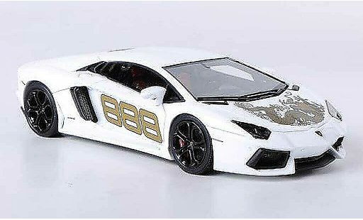Lamborghini Aventador LP700-4 1/43 Look Smart No.888 weiss mit Drachen-Dekor modellautos