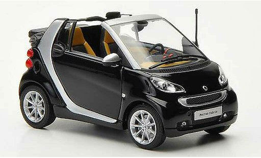 Smart ForTwo Cabrio 1/43 Minichamps schwarz/grau 2010 modellautos