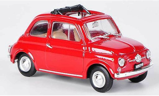 Fiat 500 F 1/43 Brumm rot Faltdach geoffnet 1965 modellautos