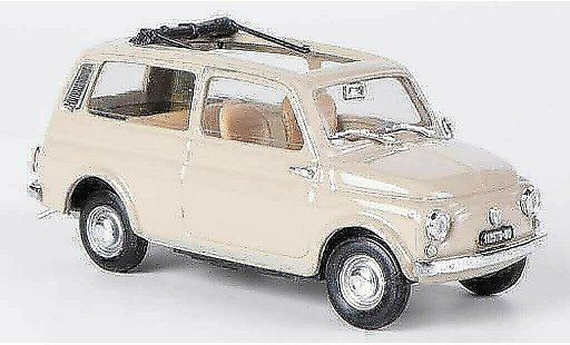 Fiat 500 Giardiniera 1/43 Brumm beige Faltdach geoffnet 1965 modellautos