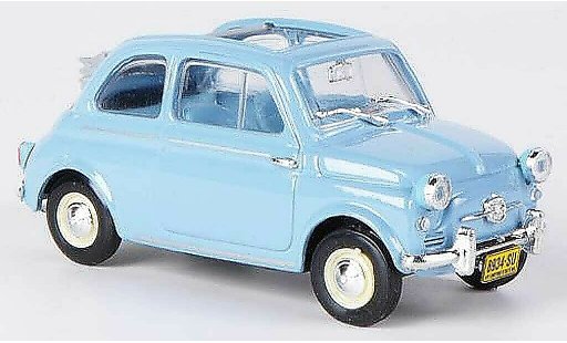 Fiat 500 A 1/43 Brumm America blau Faltdach geoffnet 1958 modellautos