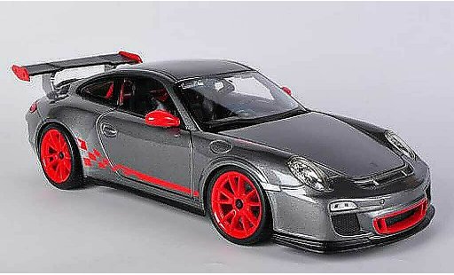 Porsche 911 GT3 RS 1/18 Burago grau/rot modellautos