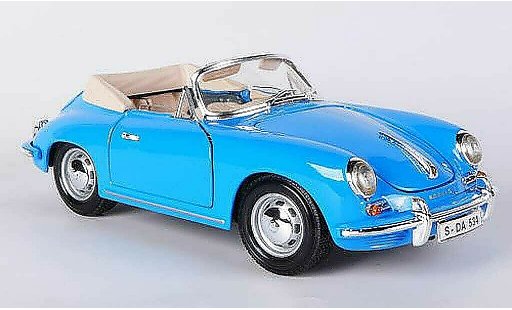 Porsche 356 1961 1/18 Burago B Cabrio blau modellautos