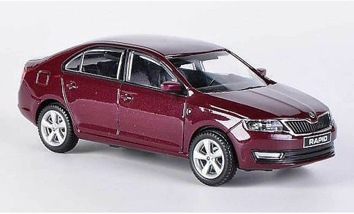 Skoda Rapid Base 1/43 Abrex rot 2012 modellautos