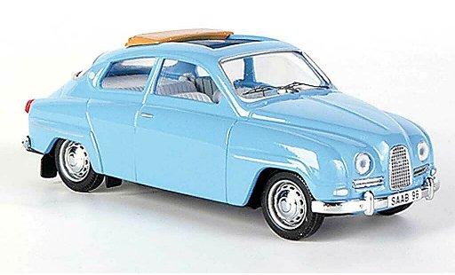 Saab 96 Base 1/43 Skandinavisk blau geoffnetes Faltdach 10 modellautos