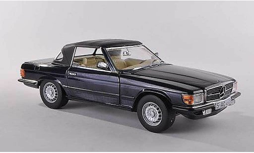 Mercedes 350 Base 1/18 Sun Star (R107) schwarz-blau ferme 1977 modellautos