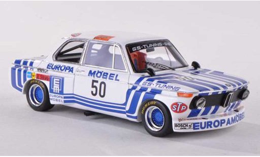 Bmw 2002 tii 1/43 Spark No.50 Europe Meubles DRM Hockenheim 1974 J.Obermoser modellautos