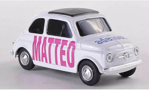 Fiat 500 B 1/43 Brumm MATTEO adesso weiss modellautos