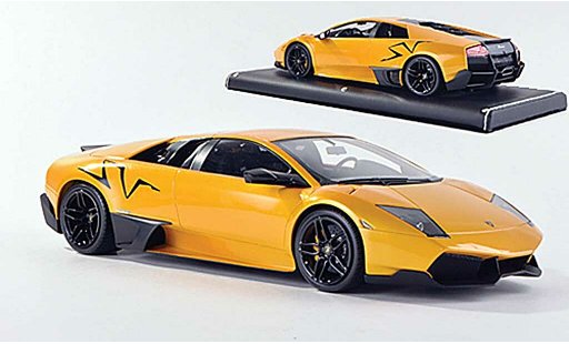 Lamborghini Murcielago LP670 1/18 MR Collection SV Fixed Wing gelb/matt schwarz modellautos
