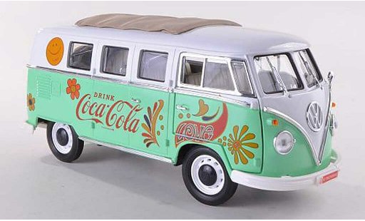 Volkswagen T1 B 1/18 Motor City Classics Samba Coca-Cola weiss/gr&Atilde;&frac14;n 1962 modellautos