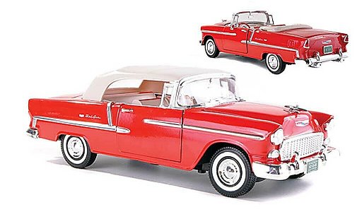 Chevrolet Bel Air Convertible 1/18 Motormax 1955 Cabrio rot modellautos