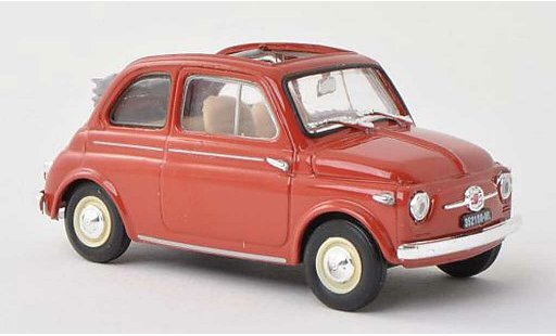 Fiat 500 Nuova 1/43 Brumm rot-brun offenes toit rabattable 1957 modellautos
