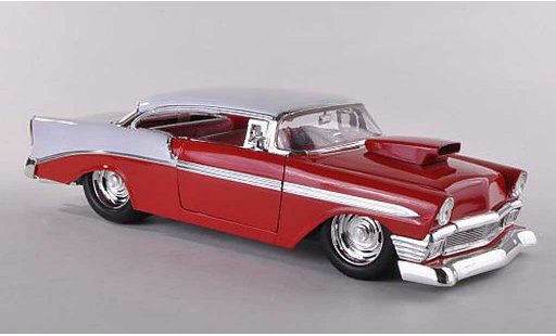 Chevrolet Bel Air Coupe 1/18 Jada Toys 1956 Hardtop rot/weiss modellautos