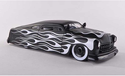 Lincoln Mercury Base 1/18 Jada Toys lumineuses-schwarz avec weissem deco de flame 1951 modellautos