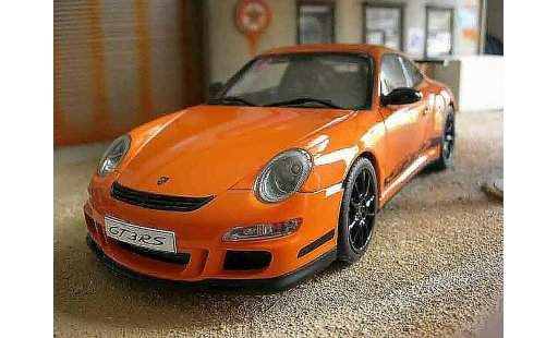 Porsche 911 GT3 RS 1/18 Autoart orange jantes schwarz modellautos