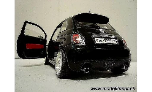 Fiat 500 Abarth 1/18 Mondo Motors schwarz 2007 modellautos