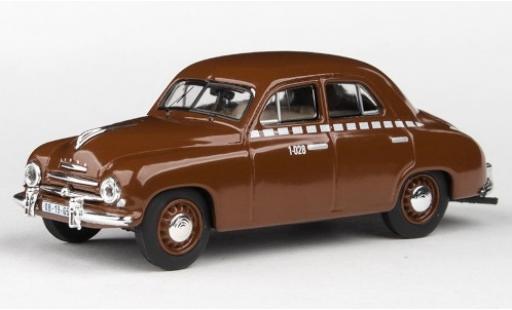 Skoda 120 1/43 Abrex 1 braun/Dekor Taxi 1956 modellautos