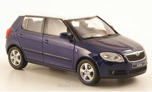 Skoda Fabia 1/43 Abrex II mettalic blau/weiss 2006 modellautos