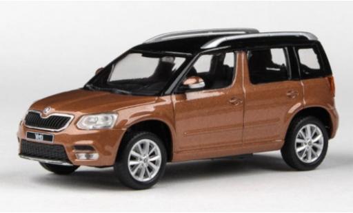 Skoda Yeti 1/43 Abrex FL mettalic braun/schwarz 2013 modellautos