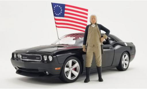 Modellautos Dodge Challenger 1/18 ACME SRT8 George Washington Edition blau 2010 mit Figur und Flagge Dodge Challenger 1/18 ACME SRT8 George Washington Edition blau 2010 mit Figur und Flagge modellautos