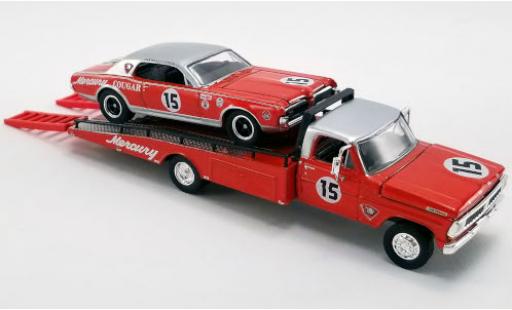 Modellautos Ford F-350 1/64 ACME Ramp Truck Mercury 1970 mit 1967 Mercury Trans Am Cougar und Auffahrrampen No.15 Parnelli Jones Team Cougar Ford F-350 1/64 ACME Ramp Truck Mercury 1970 mit 1967 Mercury Trans Am Cougar und Auffahrrampen No.15 Parnelli Jones Team Cougar modellautos