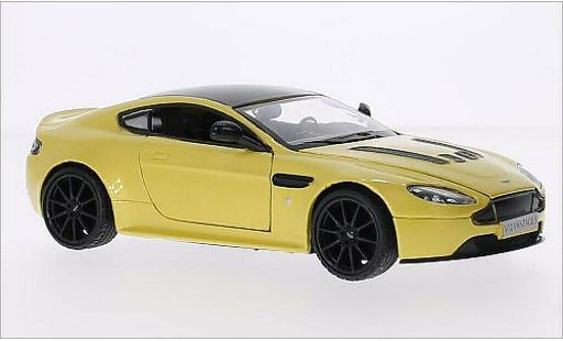Aston Martin V12 Vantage s 1/24 Motormax Vantage mettalic gelb/schwarz modellautos