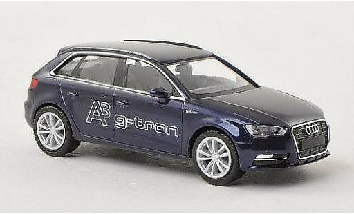 Audi A3 sportback 1/87 Herpa g-tron blau modellautos